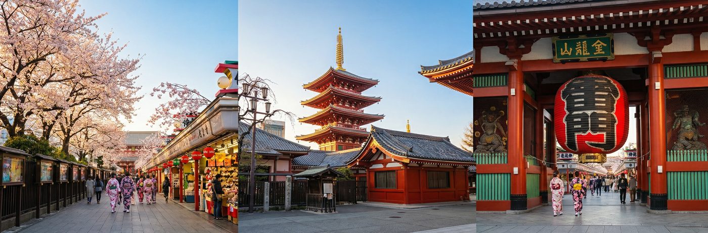 東京淺草寺雷門與仲見世通